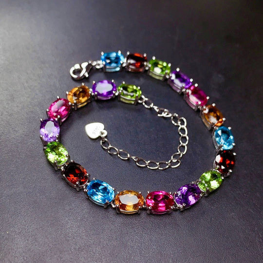 Pulsera de Circonitas de Colores de Plata