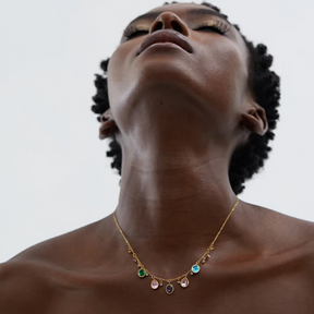 Collar con Cristales de Circonita de Colores