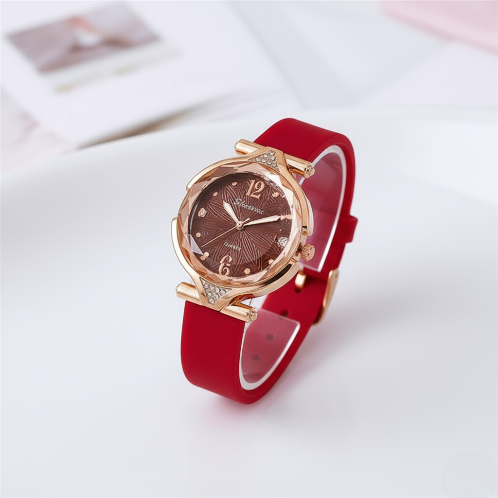 Conjunto de Joyas Pasión Eterna – Reloj, Collar, Aros y Anillo