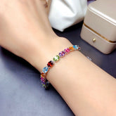 Pulsera de Circonitas de Colores de Plata