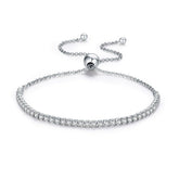 Pulsera Regulable Trendy con Circonitas en Plata