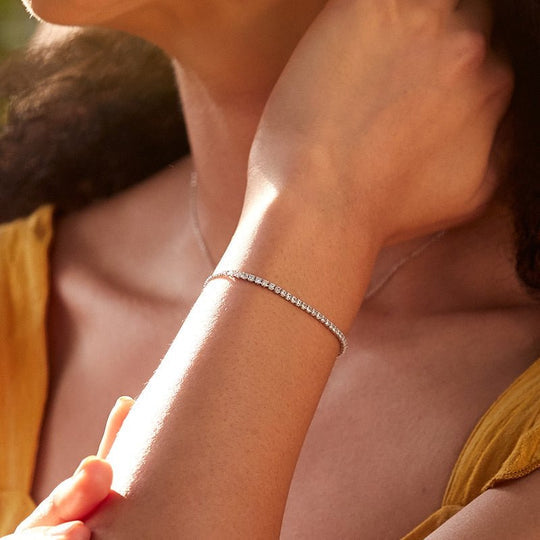 Pulsera Regulable Trendy con Circonitas en Plata